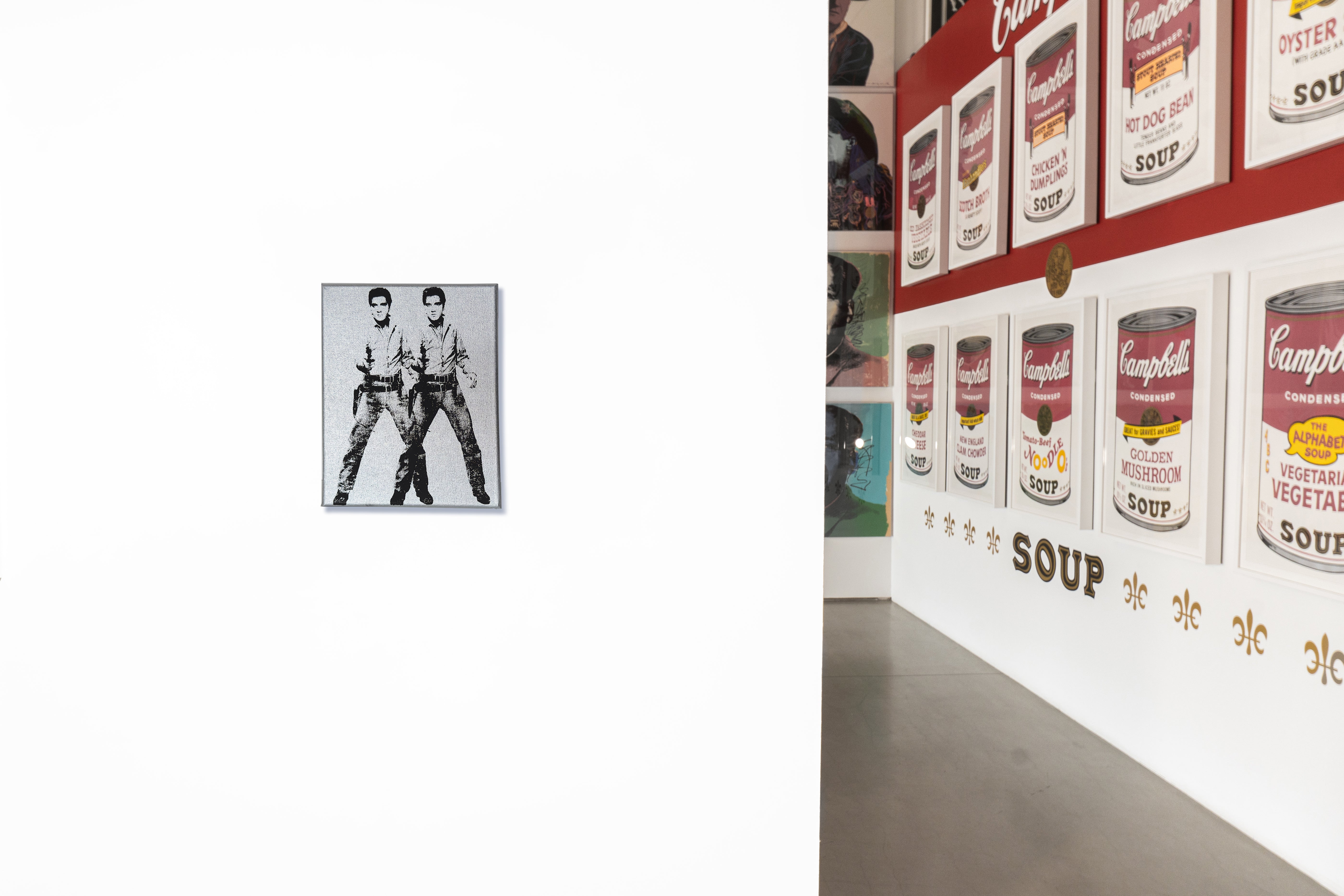 Double Elvis (Silver) - Screenprint on Canvas 10" x 8"