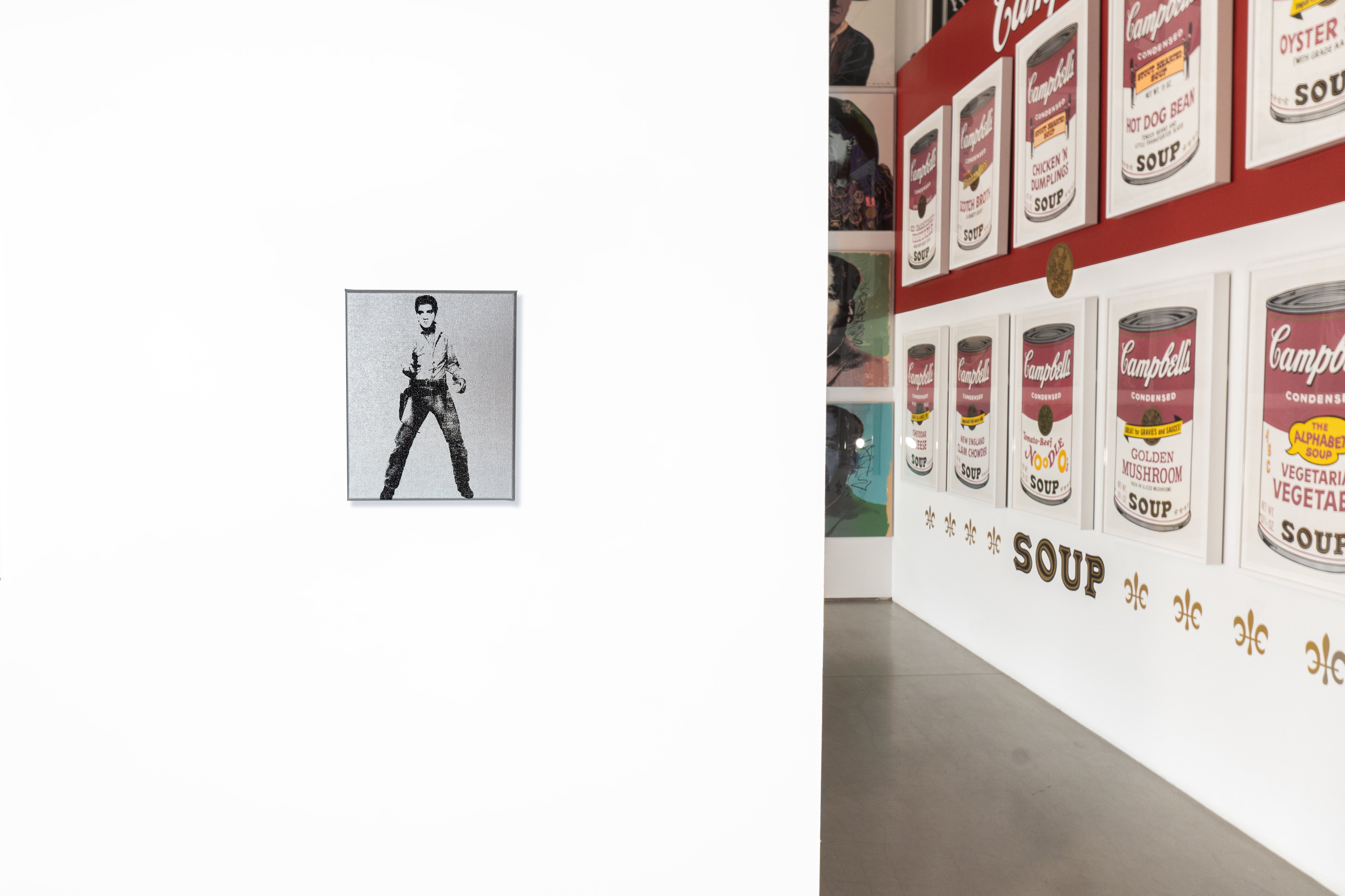 Elvis (Silver) - Screenprint with Black Diamond Dust on Canvas 10" x 8"