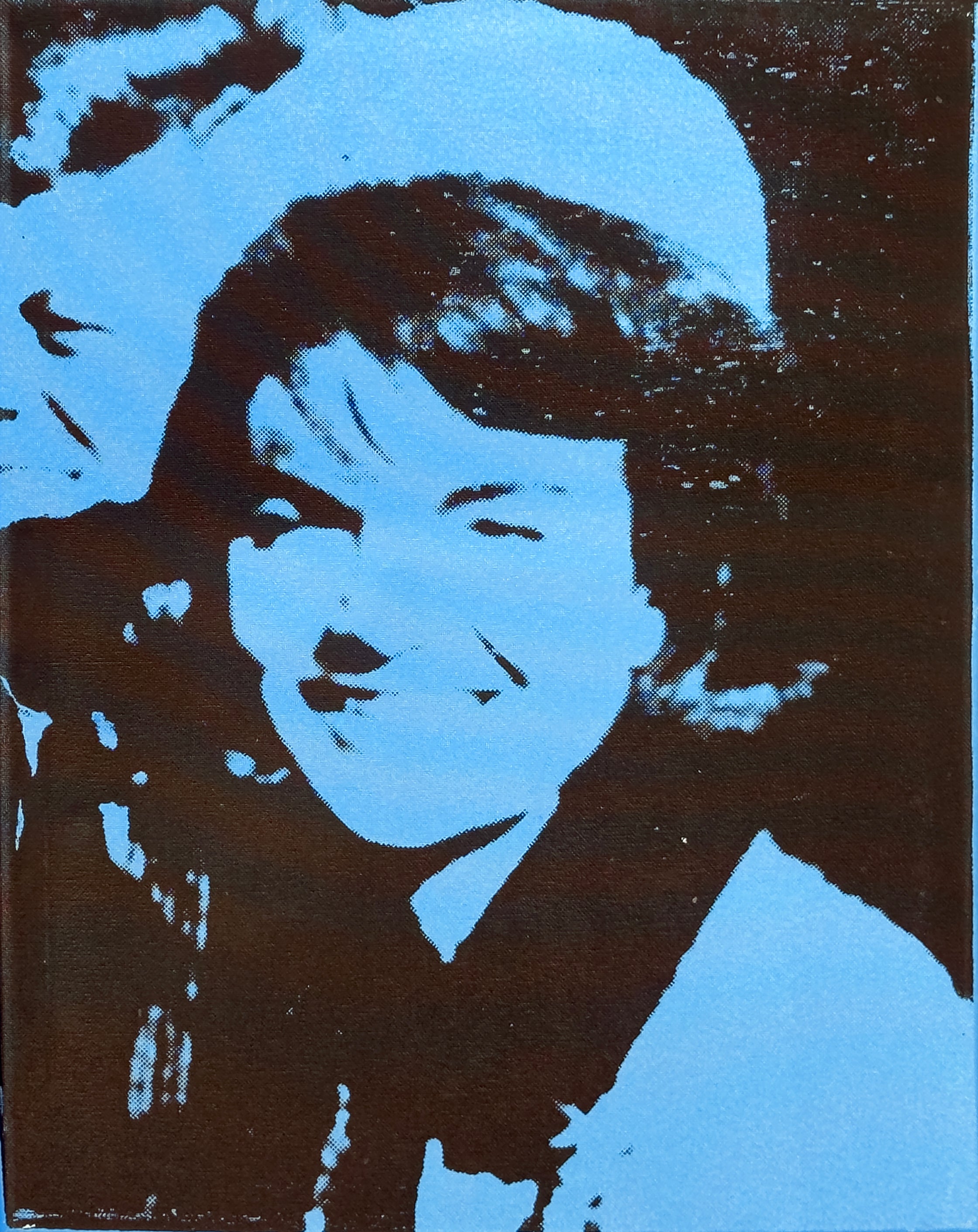 Jackie (Blue) - Screenprint on Canvas 16" x 20"