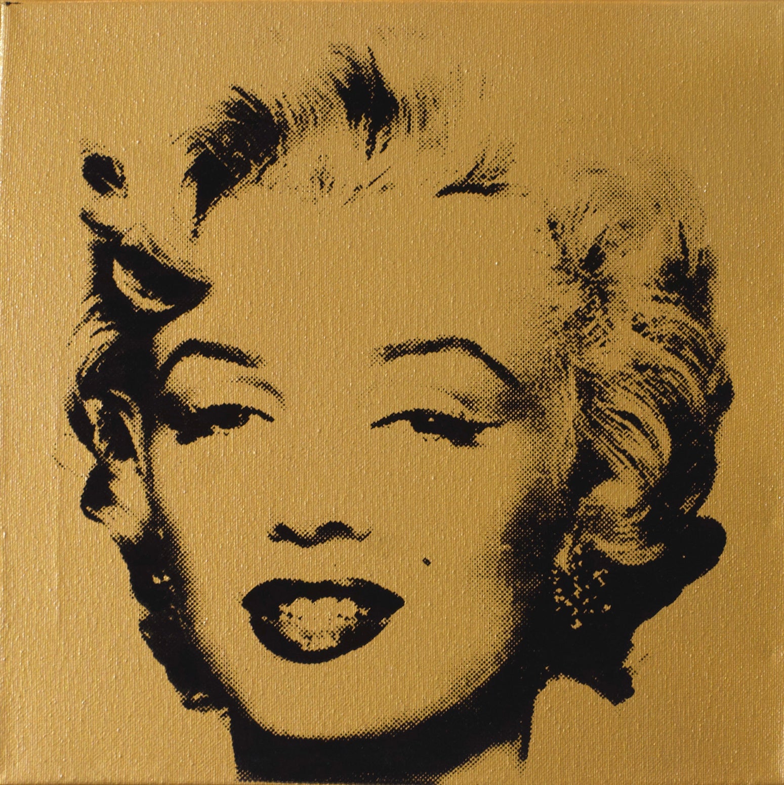 Marilyn Monroe (Gold) - Screenprint on Canvas 12" x 12