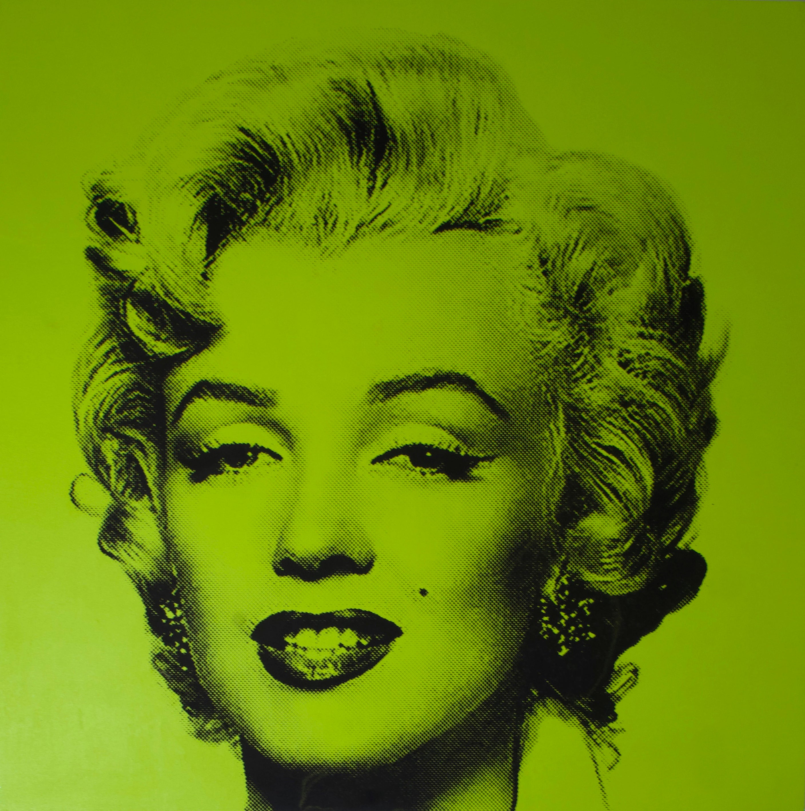Marilyn Monroe (Green) - Screenprint on Canvas 20" x 20"