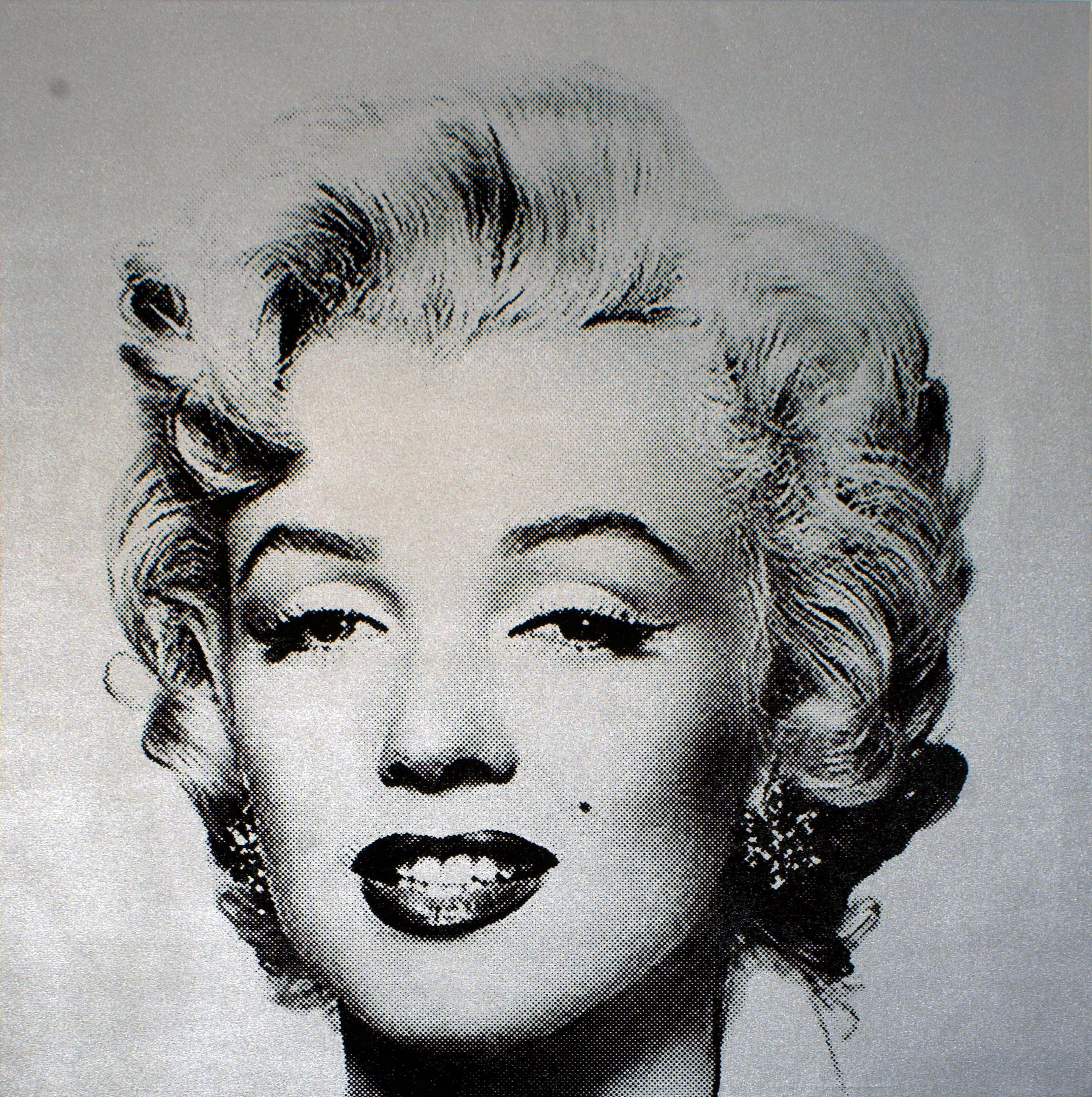 Marilyn Monroe (Silver) - Screenprint on Canvas 40" x 40"