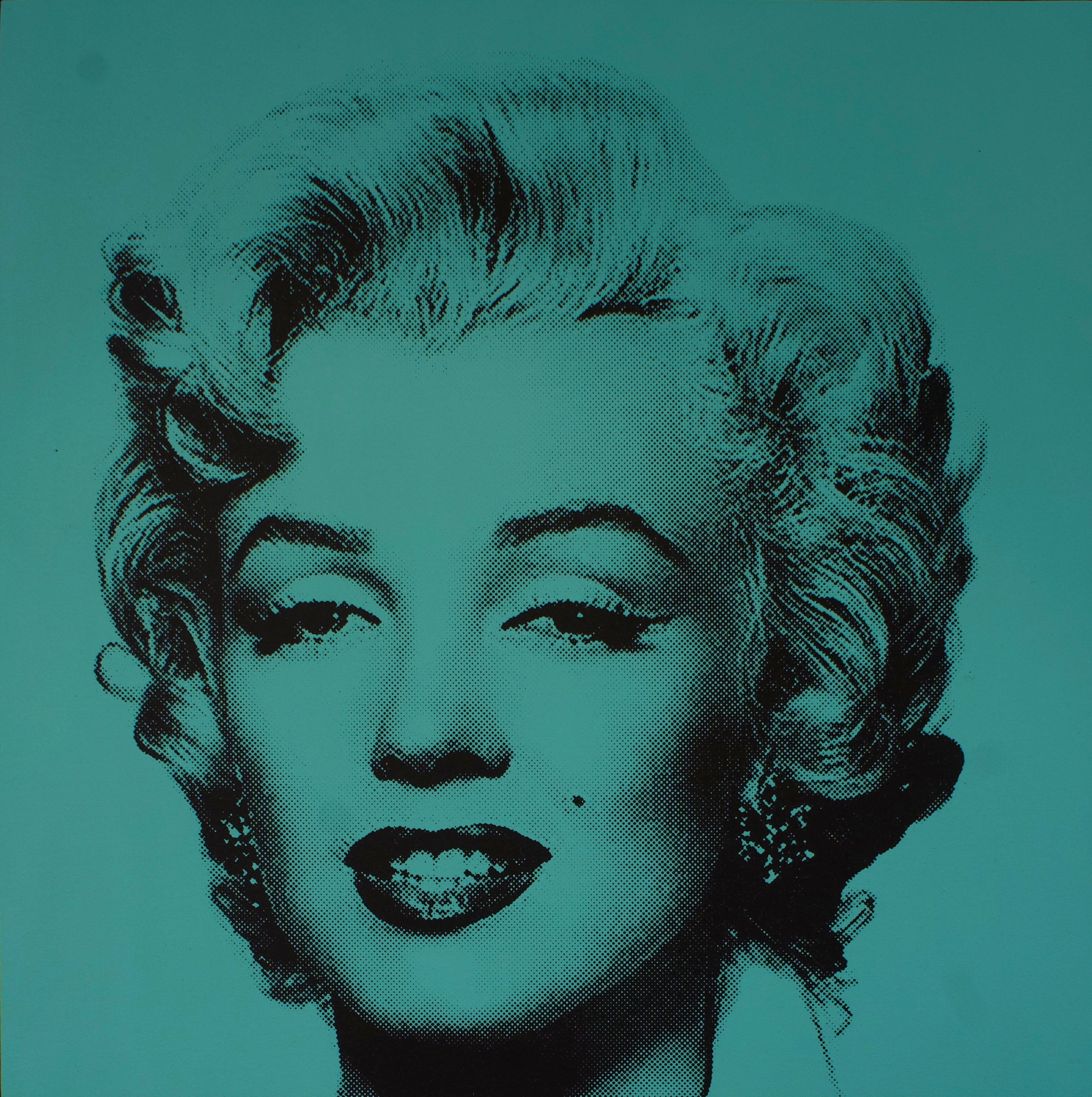 Marilyn Monroe (Turquoise) - Screenprint on Canvas 40" x 40"
