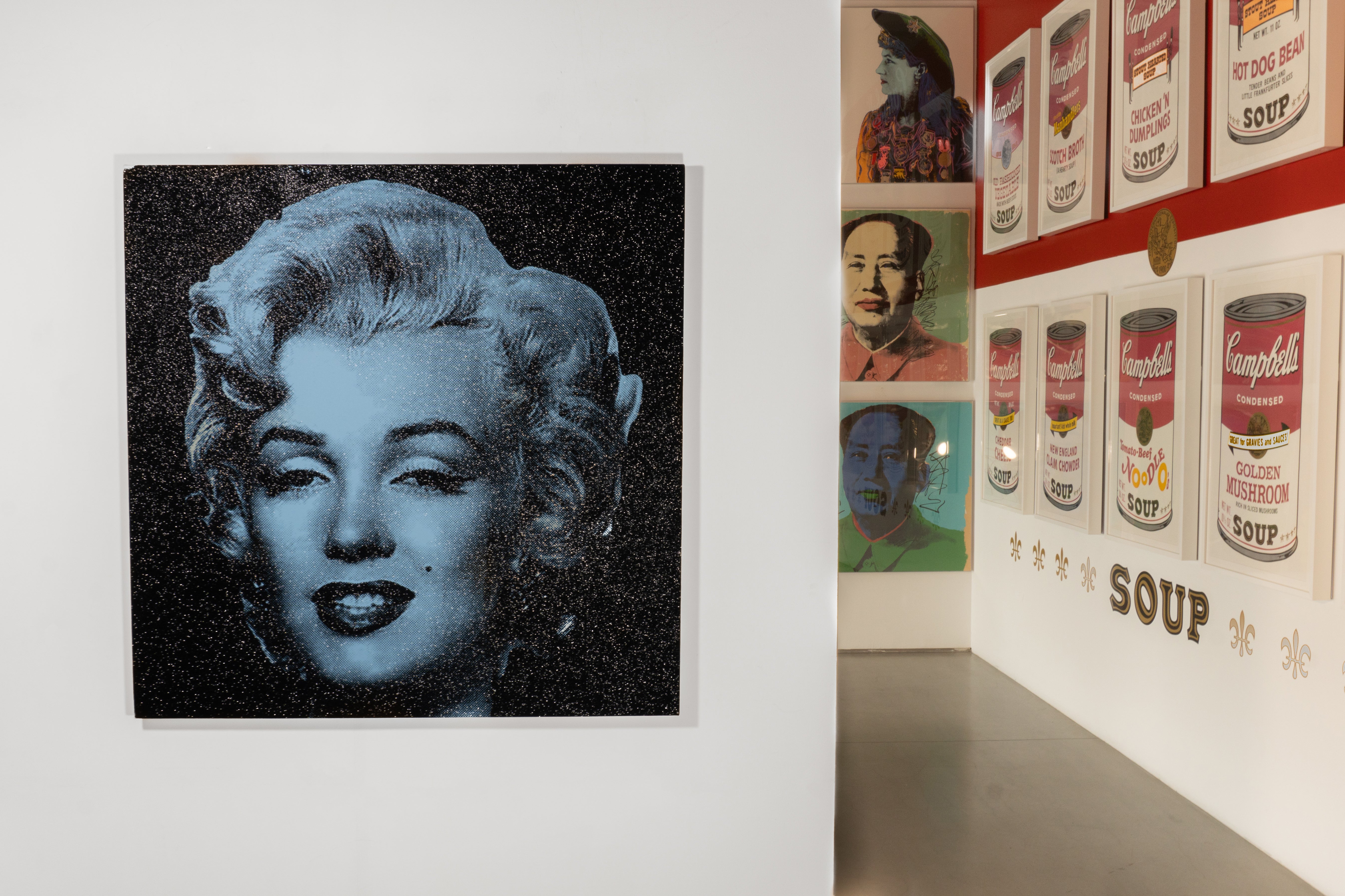 Marilyn Monroe (Light Blue) - Screenprint with Black Diamond Dust on Canvas 40" x 40"