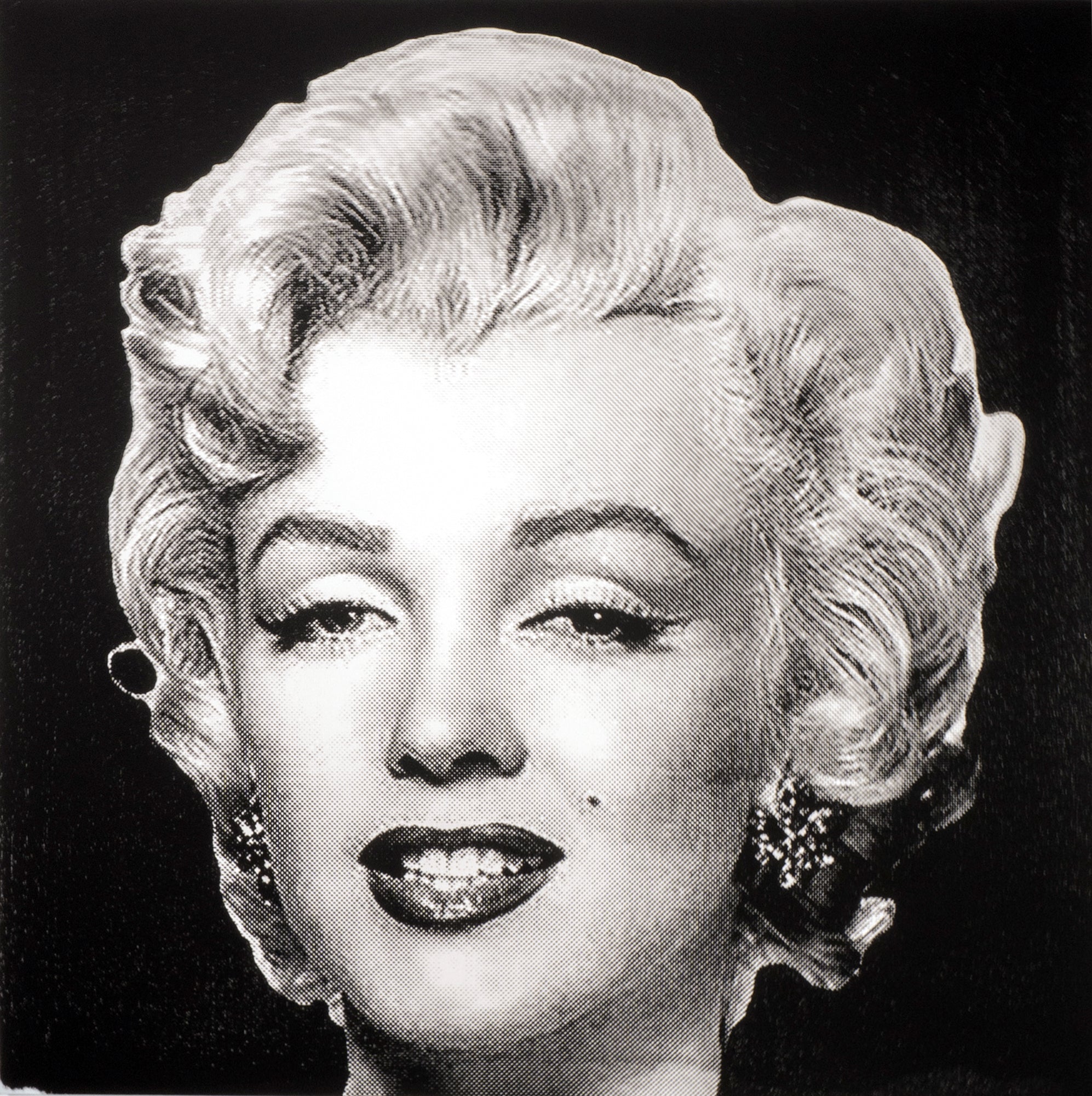 Marilyn Monroe (Black and White) - Screenprint on Canvas 20" x 20"
