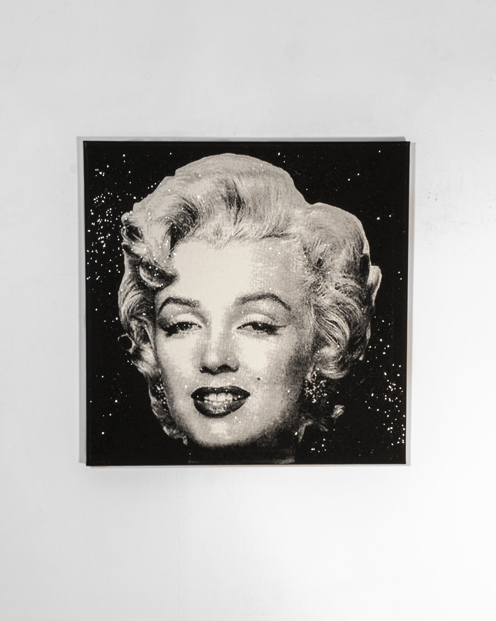 Marilyn Monroe (White) - Screenprint with Diamond Dust on Canvas 20" x 20"