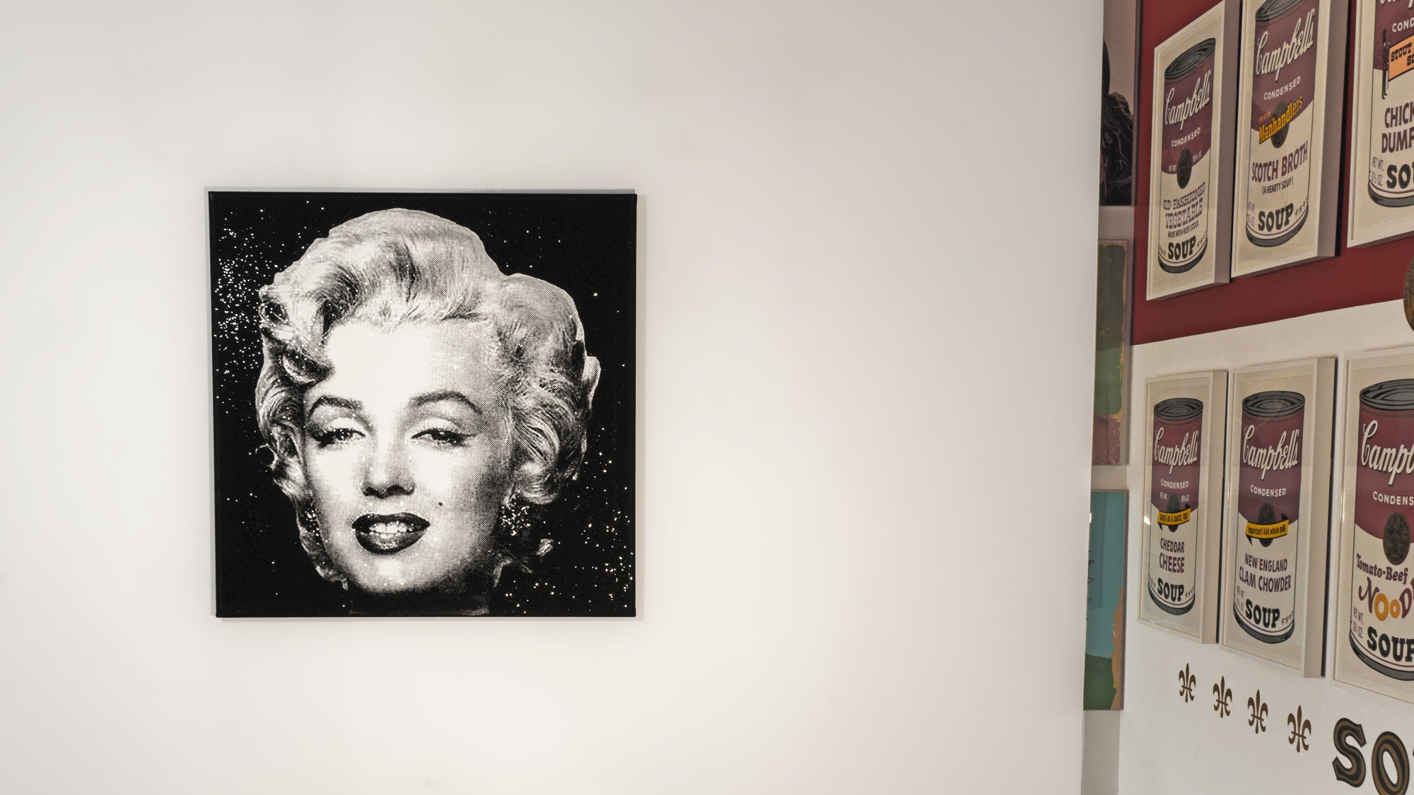 Marilyn Monroe (White) - Screenprint with Diamond Dust on Canvas 20" x 20"