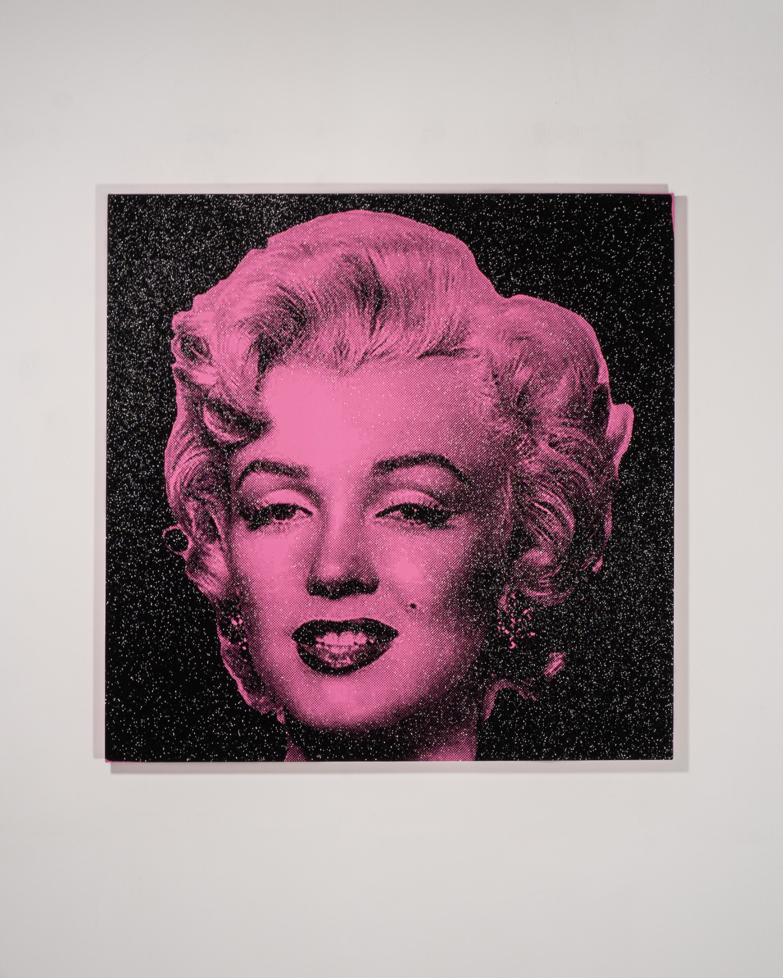 Marilyn Monroe (Pink) - Screenprint with Black Diamond Dust on Canvas 40" x 40"