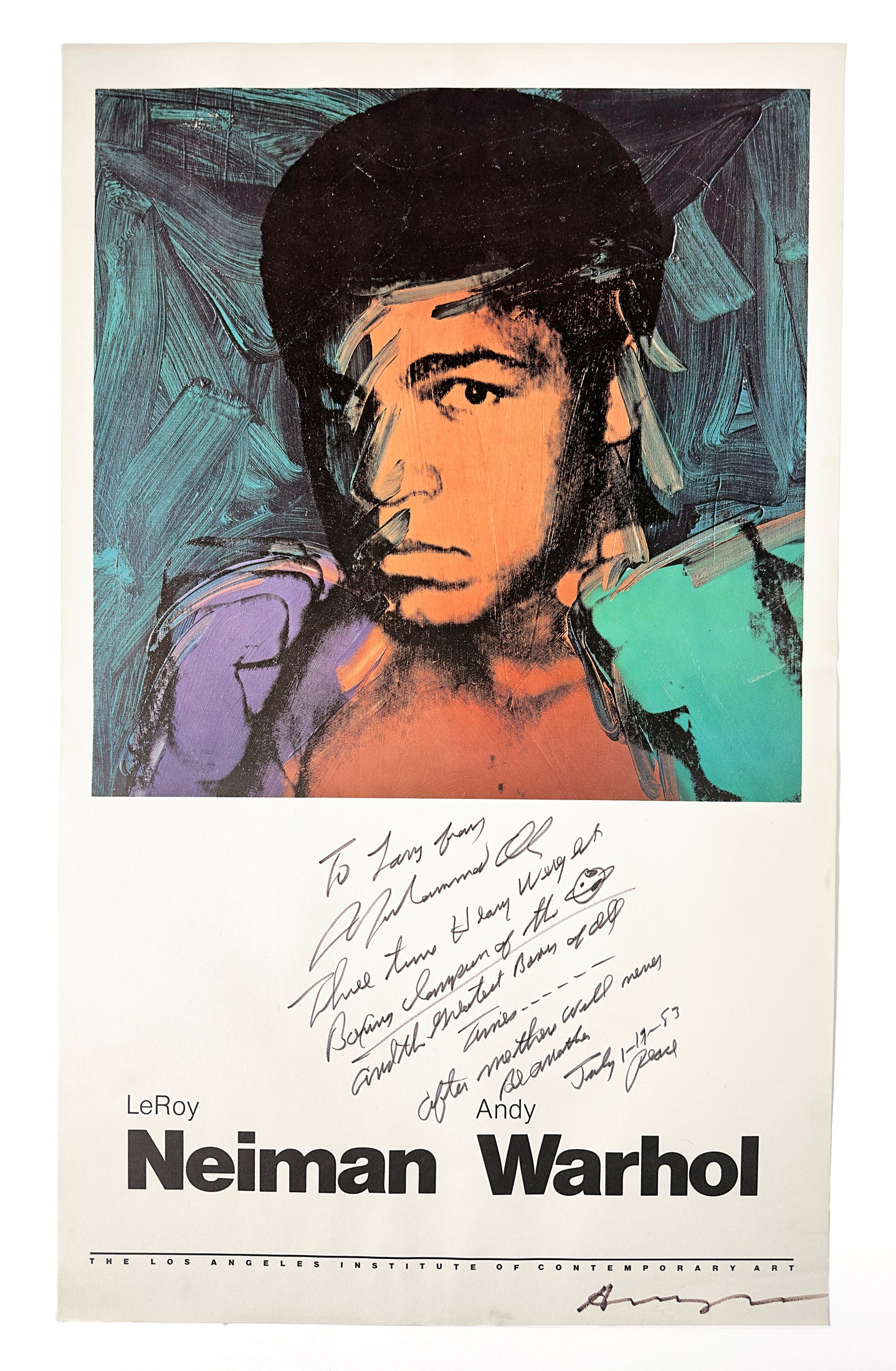 LeRoy Neiman and Andy Warhol Muhammad Ali Exhibition Poster (Signed)