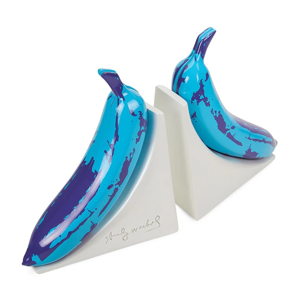 Andy Warhol 10" Lustre Glass Resin Bookends - Blue Banana