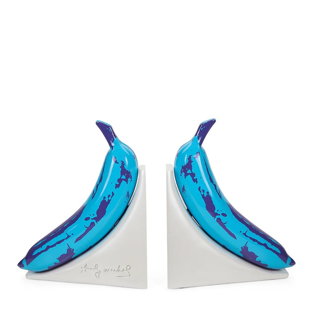 Andy Warhol 10" Lustre Glass Resin Bookends - Blue Banana