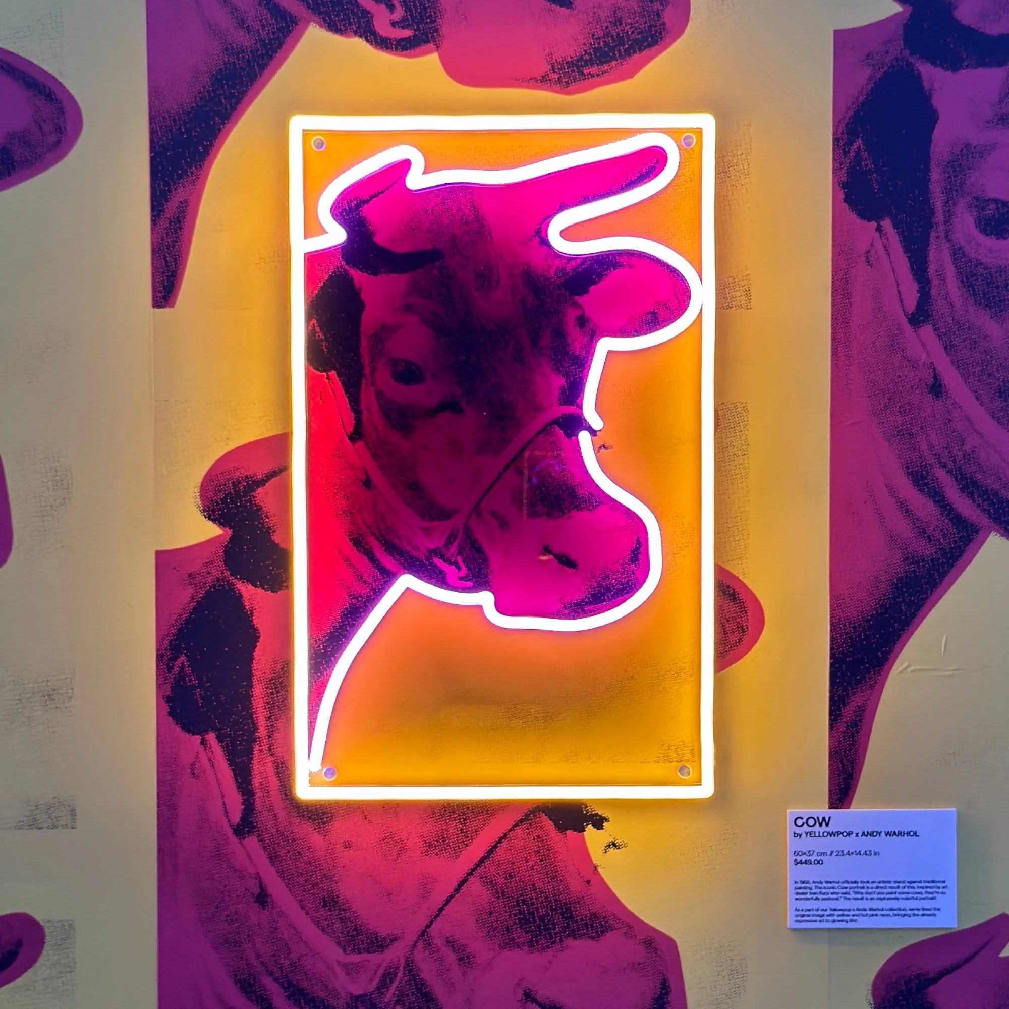 Cow by Andy Warhol Neon Sign