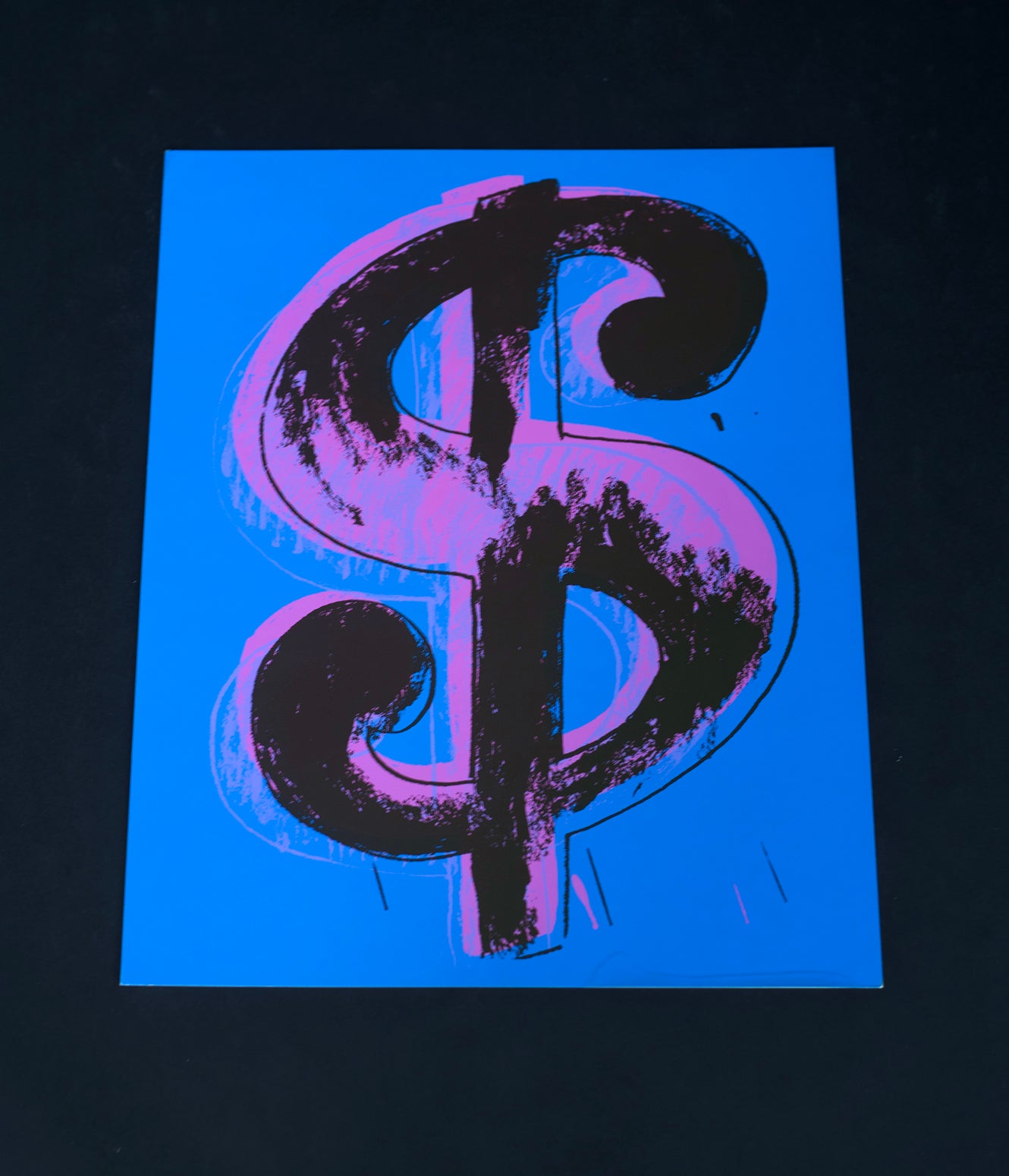 Dollar Sign (Purple on Blue) - Sunday B. Morning