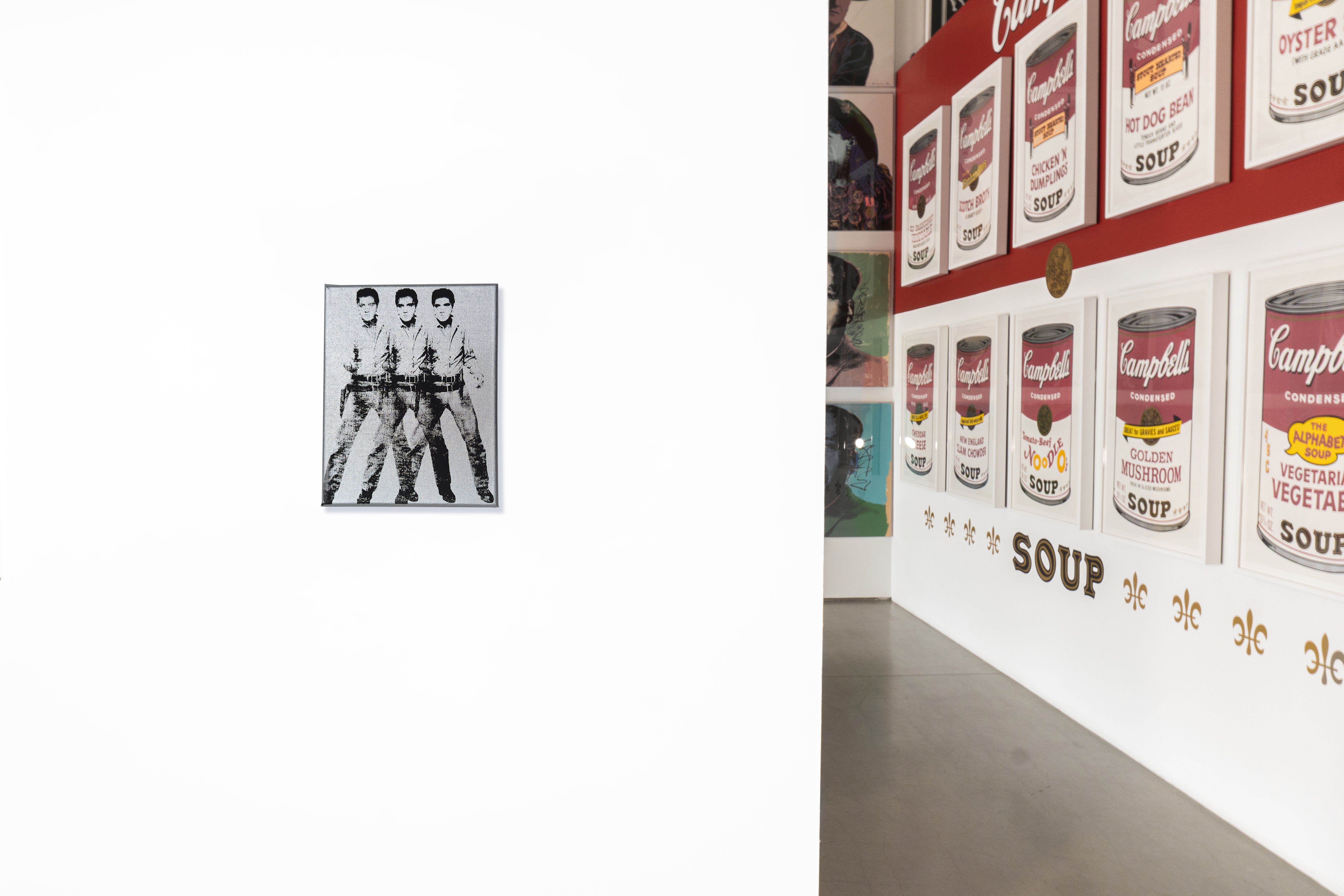 Triple Elvis (Silver) - Screenprint on Canvas 10" x 8"