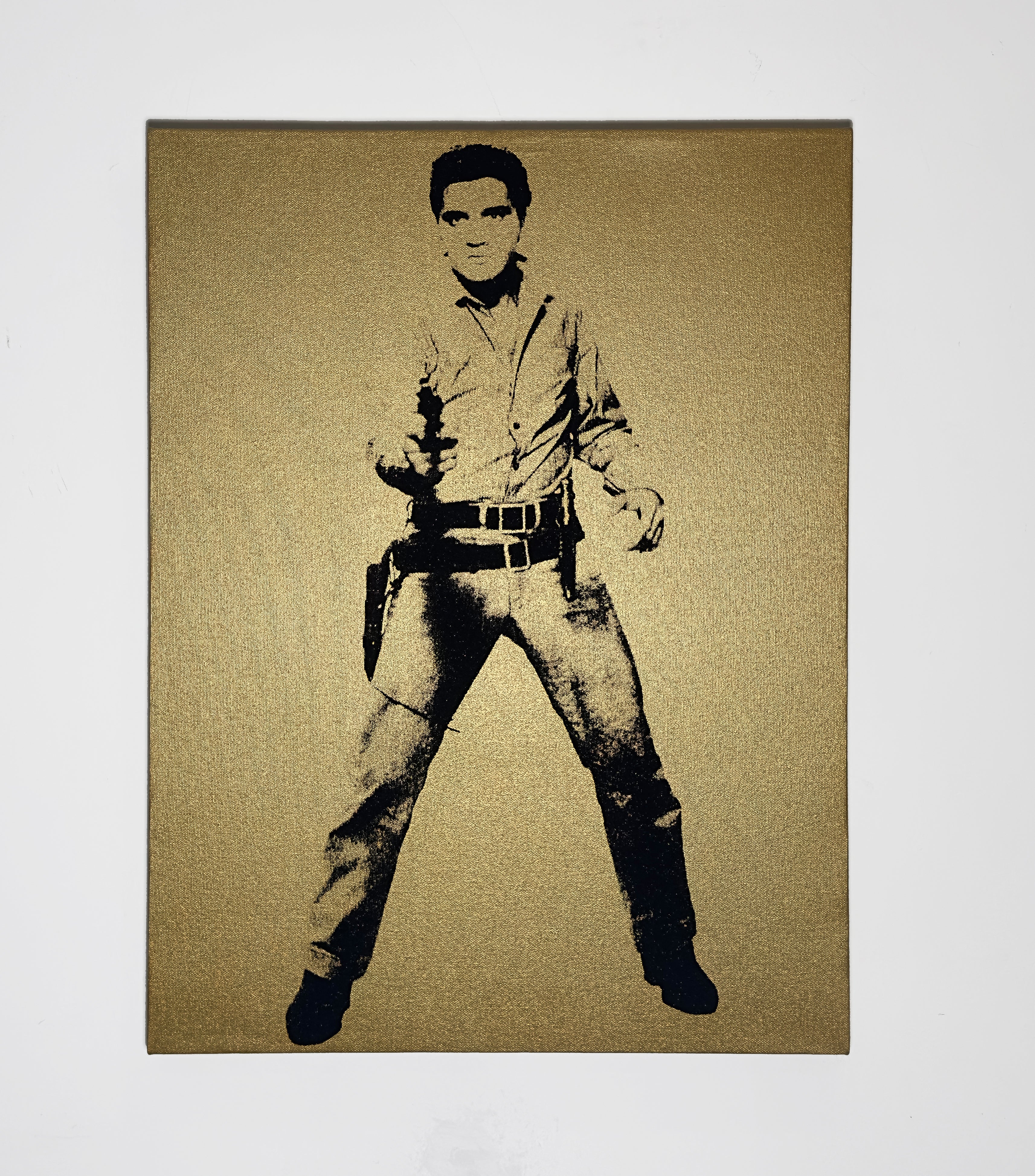 Elvis (Gold) - Screenprint on Canvas 24" x 18"