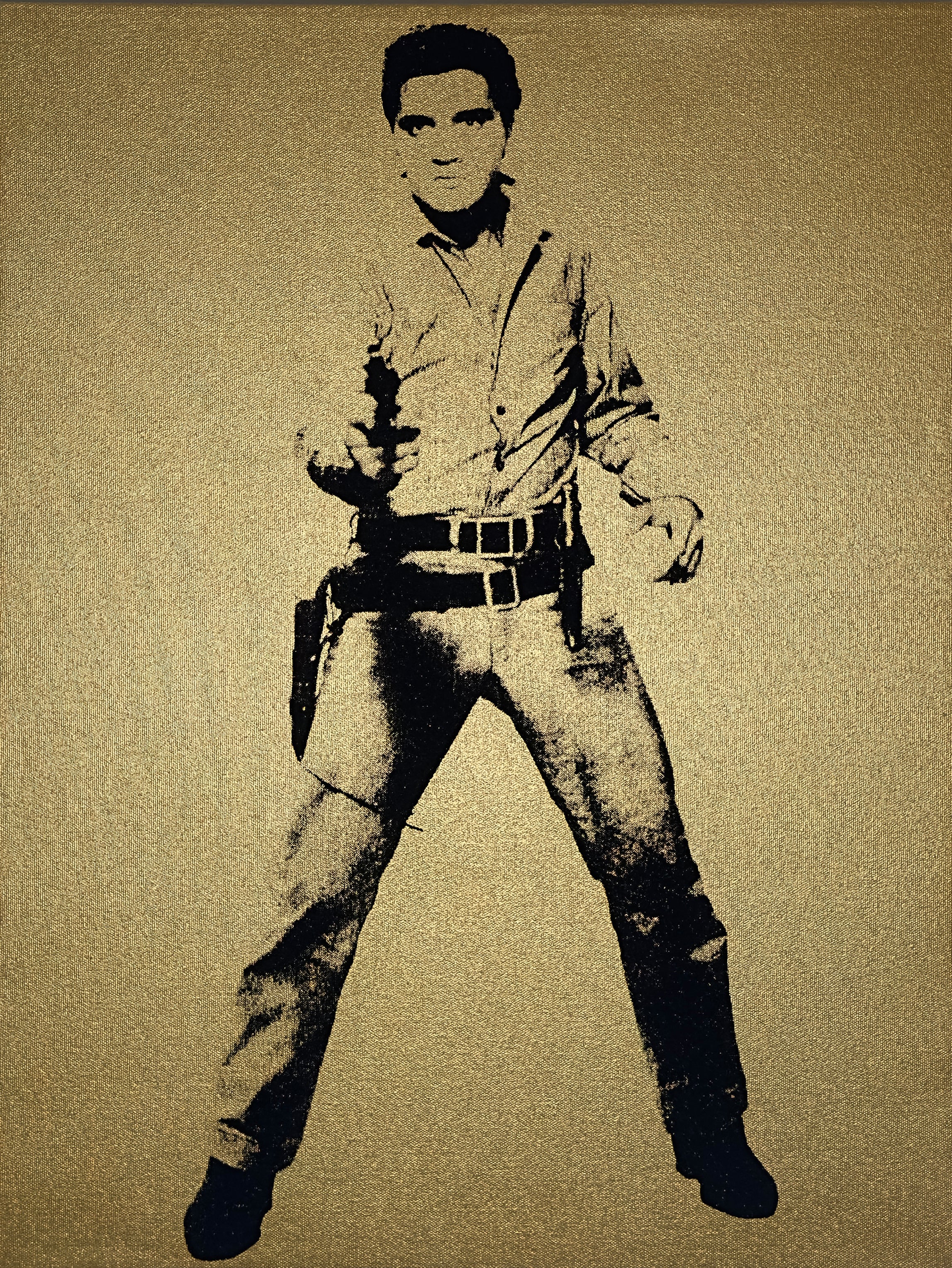 Elvis (Gold) - Screenprint on Canvas 24" x 18"