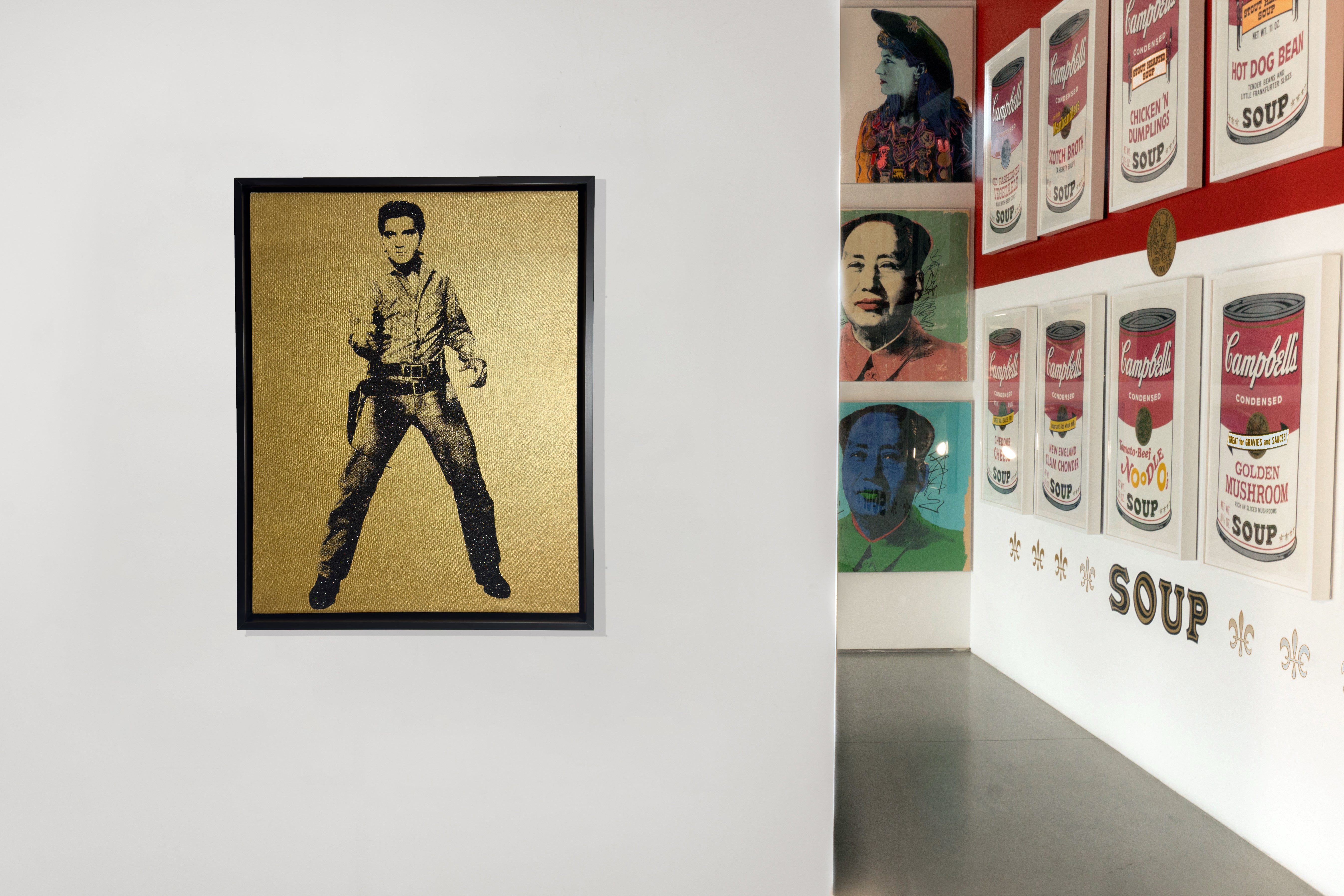 Elvis (Gold) with Diamond Dust- Screenprint on Canvas 24" x 18"
