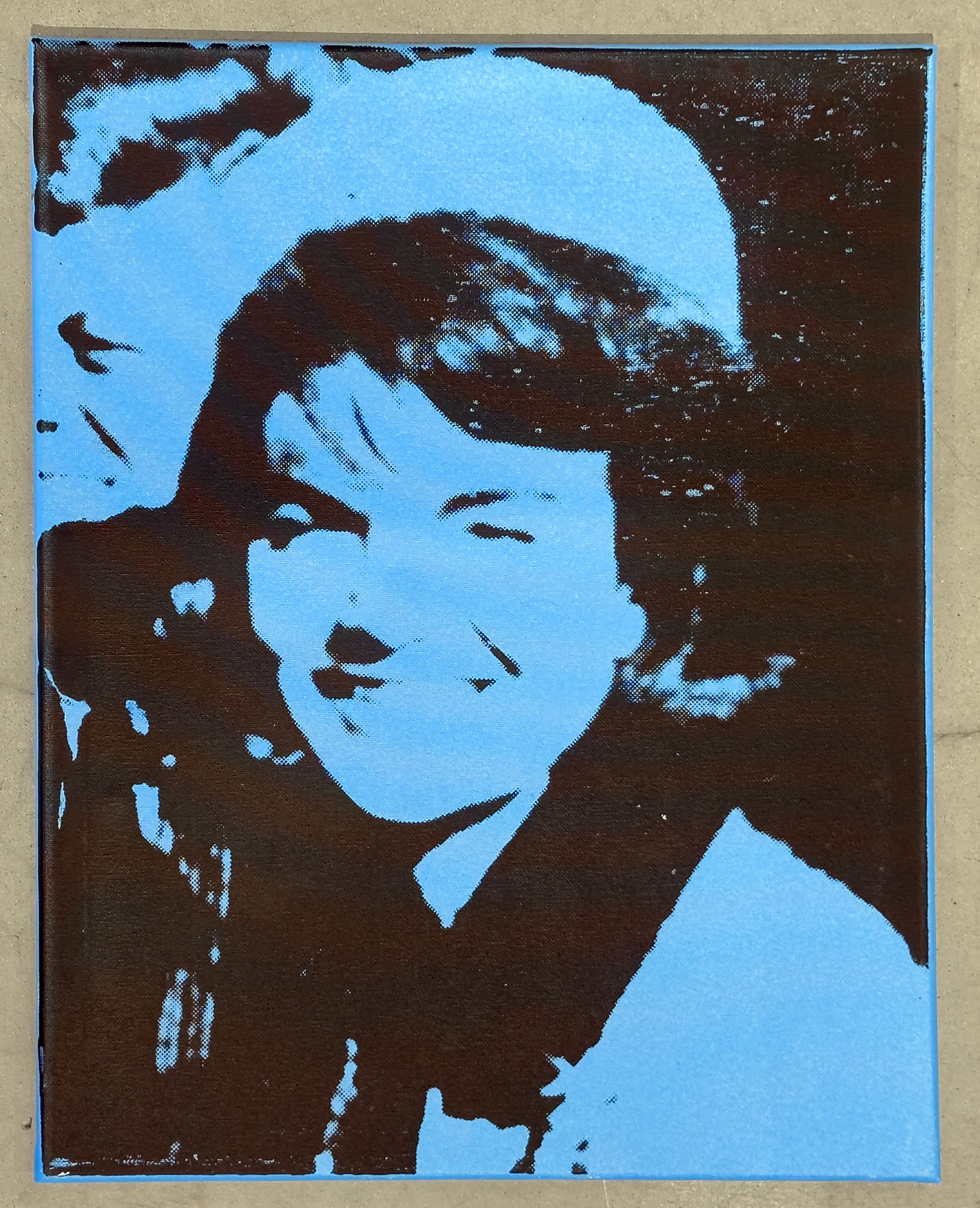 Jackie (Blue) - Screenprint on Canvas 16" x 20"