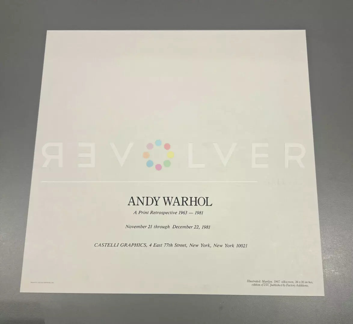 Andy Warhol - Marilyn Invitation 12” x 12” (Castelli Graphics)
