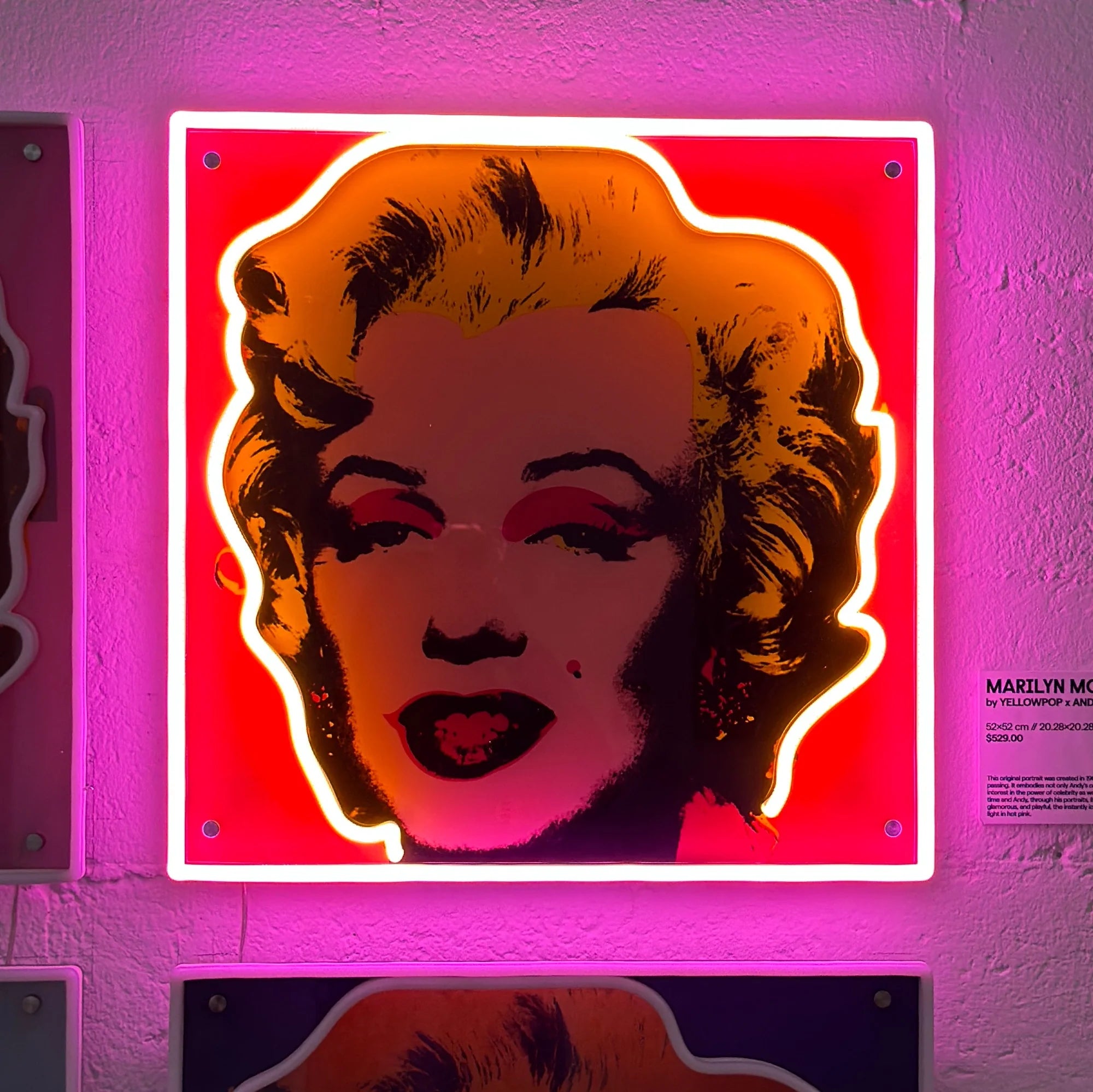 Marilyn Monroe Andy Warhol Neon Sign