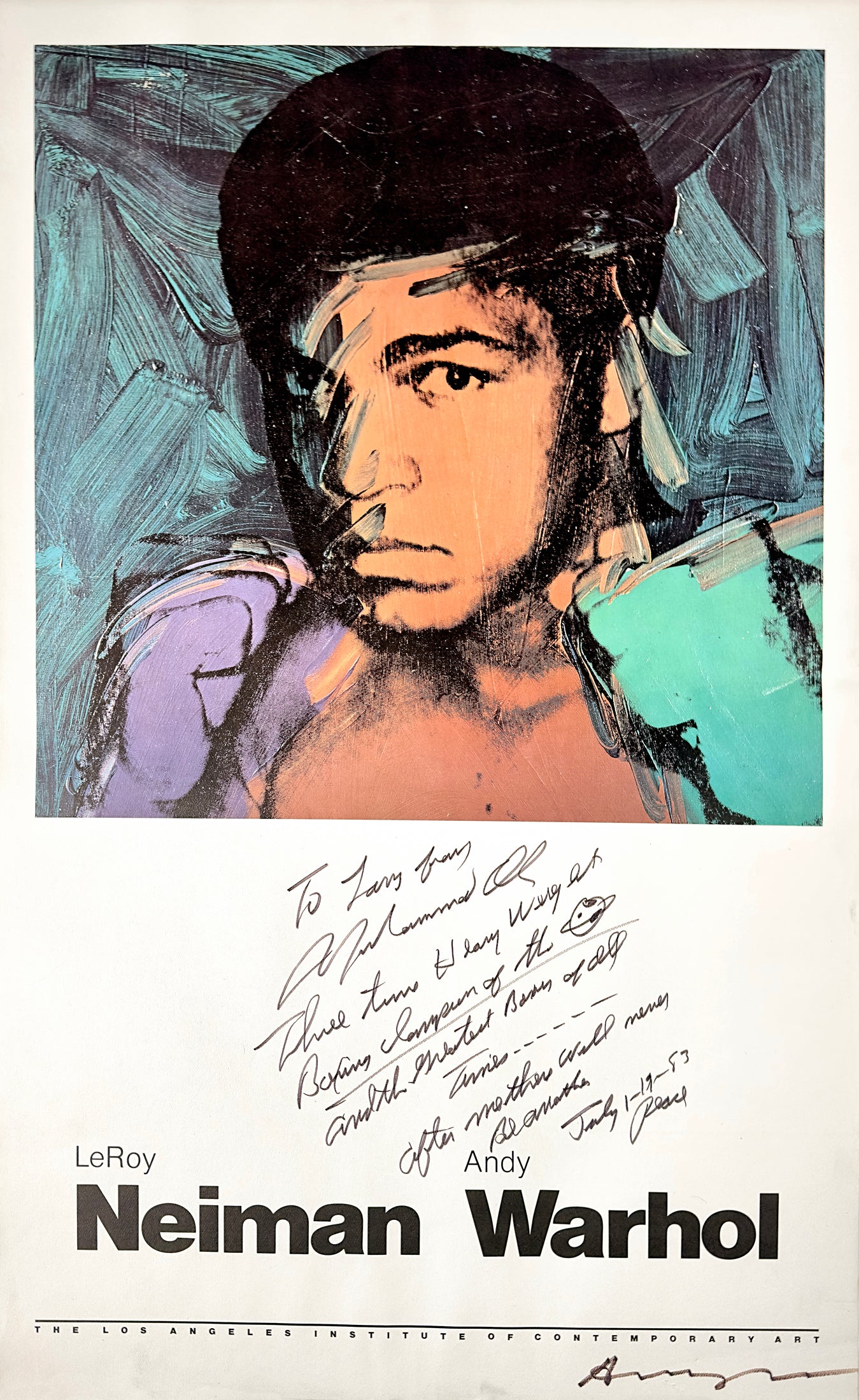 LeRoy Neiman and Andy Warhol Muhammad Ali Exhibition Poster (Signed)