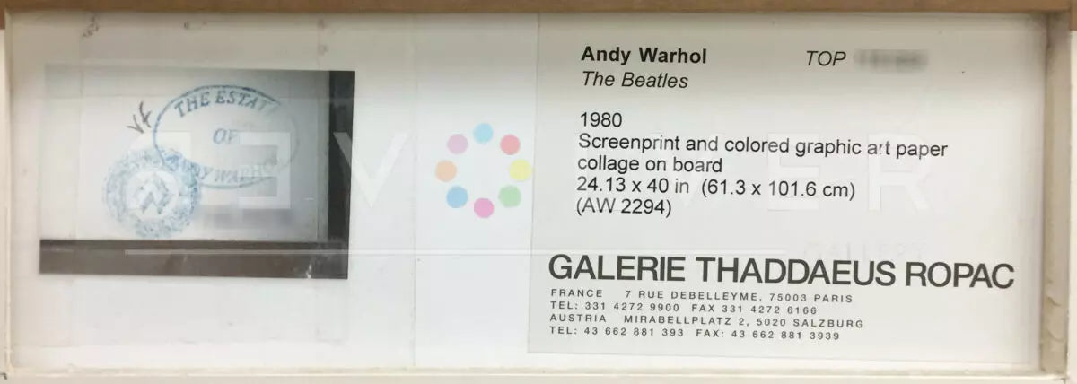 Andy Warhol - Beatles Screen Print (FS IIIB.5A)